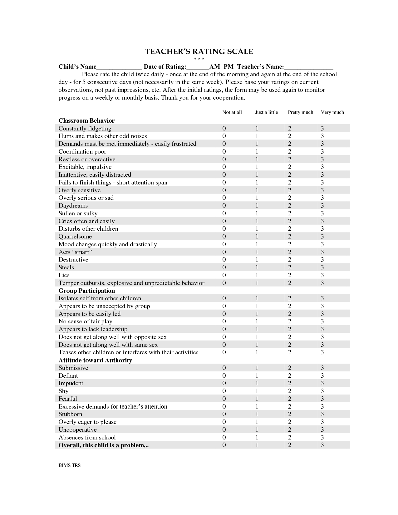 Conners Rating Scale Printable Forms - Printable Forms Free Online